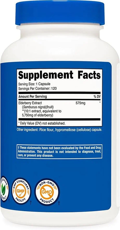 Nutricost Elderberry Capsules 575mg (120 Capsules)