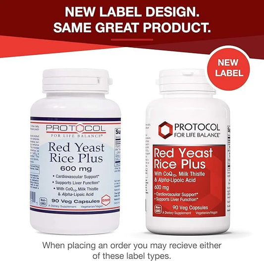 Protocol Red Yeast Rice Plus 600mg CoQ10, Milk 90 Veg