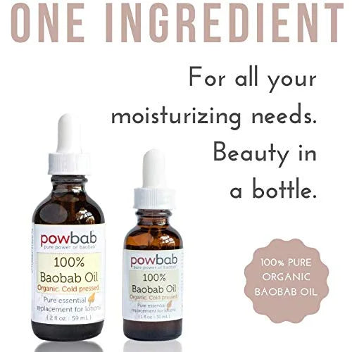 100% Baobab Oil Cold Pressed, Raw Organic Body Oil for Skin, Hair and Nail Repair. Pure Vitamin E Oil for Scars from Baoba...