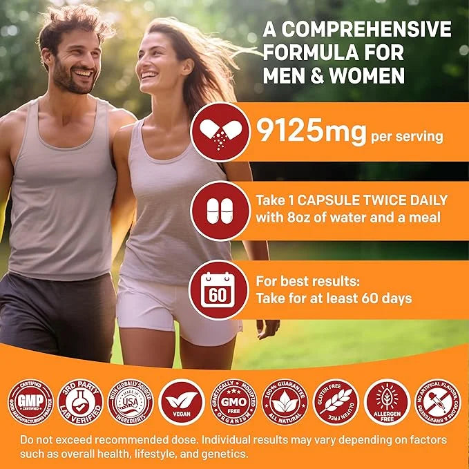 (2-Pack) 19-in-1 Peruvian Maca Root Capsules 9125 mg (240ct)