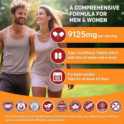 (2-Pack) 19-in-1 Peruvian Maca Root Capsules 9125 mg (240ct)
