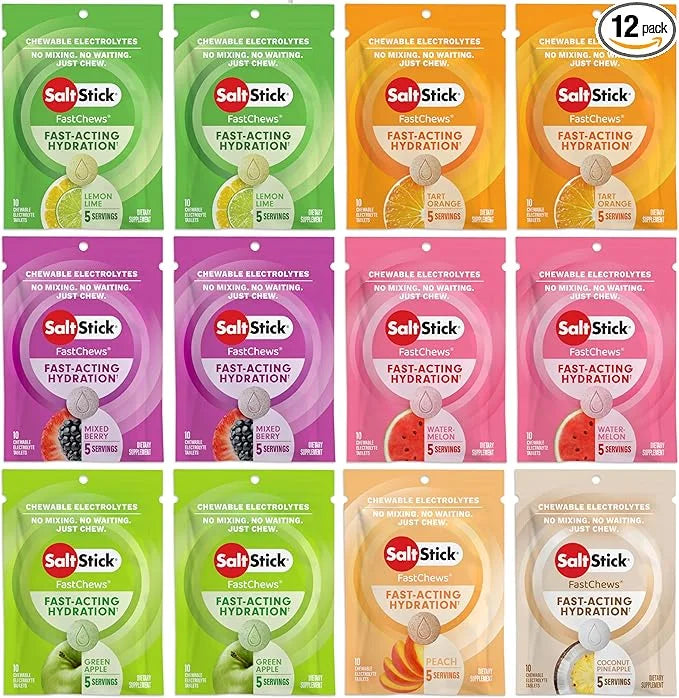 SaltStick Electrolyte FastChews Chewable Tablets | 120 Tablets - Variety Pack | Salt Tablets for Runners, Sports Nutrition...