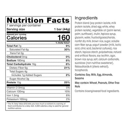 WonderSlim Protein & Fiber Bar, Fluffy Vanilla Crisp - 15g Protein, 7g Fiber, Gluten Free (7ct) - Product Image