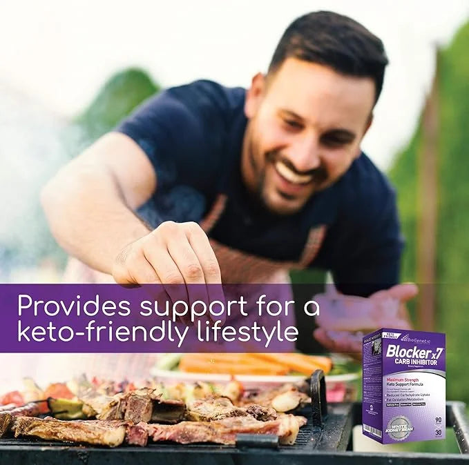 BioGenetic Labs Carb Blocker X7 - White Kidney Bean Cheat Pill - Keto-Friendly - Carb Blocker Pills for Women and Men - Ap...