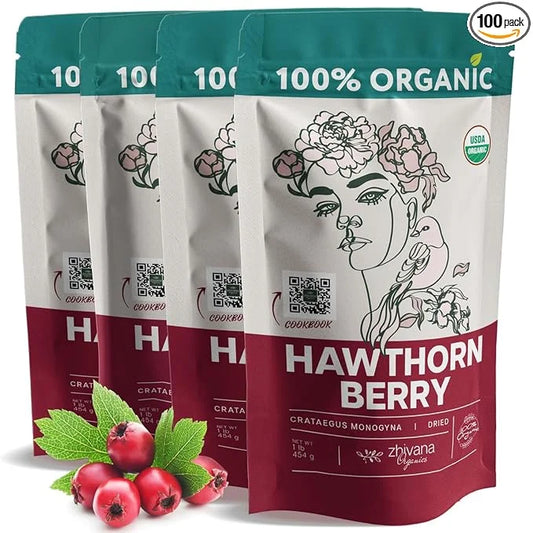 4 LB Value Pack Hawthorn Berries Organic - Hawthorne Berry Tea Organic - Pressure Balance, Heart, Digestion, Immune Suppor...