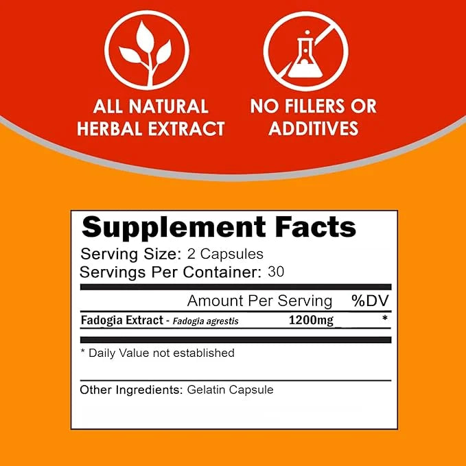 VH Nutrition FADOGIA AGRESTIS | 1200mg Per Serving | Men's Hormonal Support* | Natural Vitality and Energy Boost | Support...