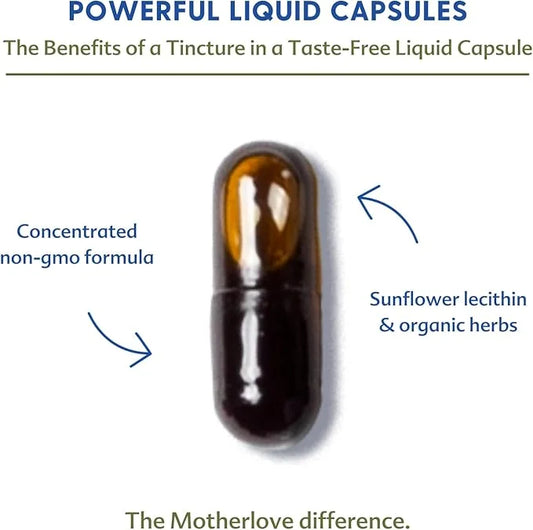 Motherlove Balancing Blend (60 Liquid caps) Herbal Supplement for Period & Postpartum Hormonal Health—Non-GMO, Organic Her...