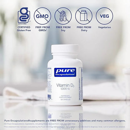 Pure Encapsulations Vitamin D3 25 mcg (1,000 IU) 120 Capsules