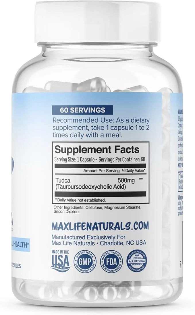 (3 Pack) Tudca Liver Support Supplement 500mg 180 180 SERVINGS