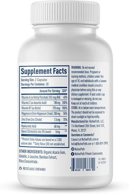 NativePath Collagen Care+, 5 Vitamin Blend 60 Capsules