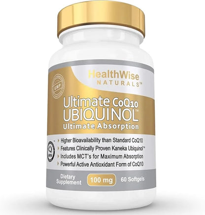 Ultimate CoQ10 UBIQUINOL 100mg - Over 4X More Effective: Maximum Absorption & Potency - Non-GMO/Soy Free - Kaneka Ubiquino...