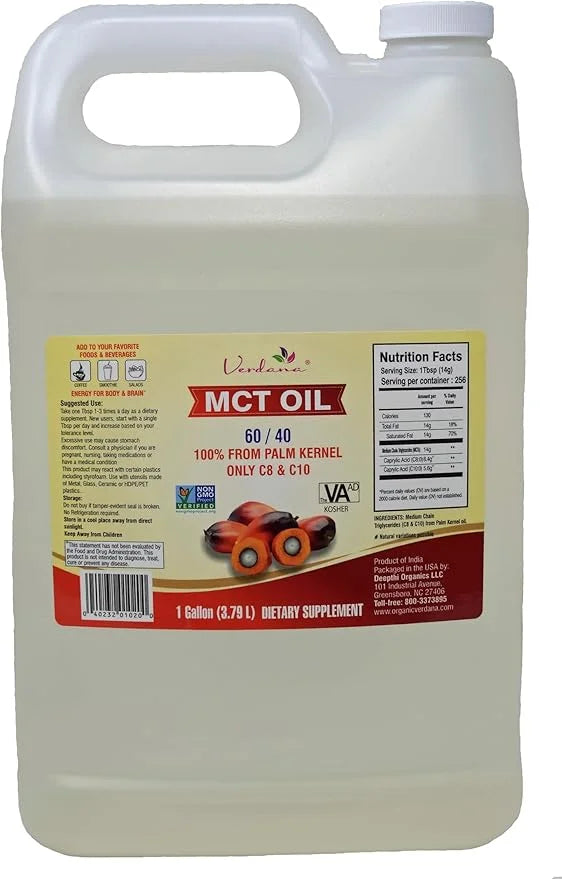 Verdana MCT Oil – Palm Kernel Derived – Kosher Food Grade – Vegan – NON GMO– Used for Keto, Paleo, Sports Nutrition, Aroma...