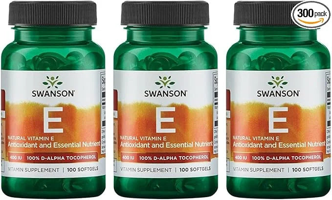 Swanson Natural Vitamin E 400 IU (268 mg, 100 Softgels) 3 Pack