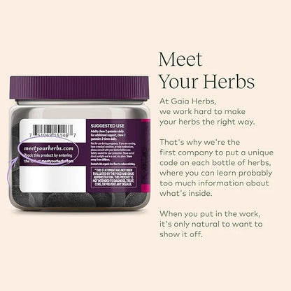Gaia Herbs Black Elderberry (Sambucus Nigra) 80 Gummies