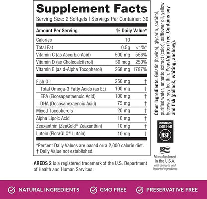 EyePromise Macular Health Eye Vitamin | 60 Softgel Capsules with No Zinc, Containing Lutein, Vitamin C, D, E, Omega-3 Fish...
