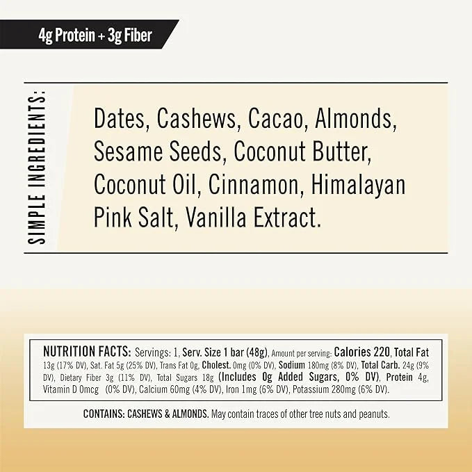 Thunderbird Bars Energy Snack, Gluten-Free with Protein, Healthy Real Food, Vegan Paleo Non-GMO, No Added Sugar, Snickerdo...