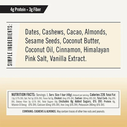 Thunderbird Bars Energy Snack, Gluten-Free with Protein, Healthy Real Food, Vegan Paleo Non-GMO, No Added Sugar, Snickerdo...