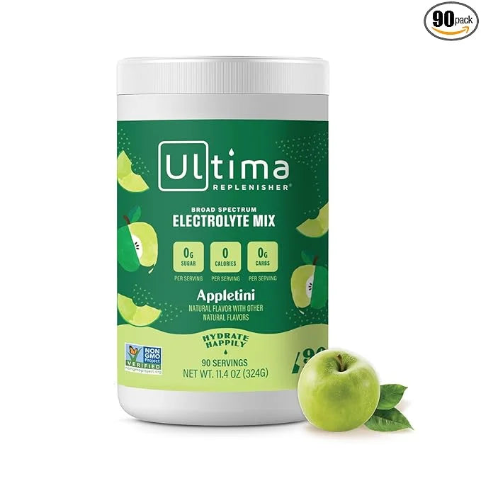 Ultima Replenisher Mocktini Electrolyte Powder Drink Mix – Appletini, 90 Servings – Hydration Powder with 6 Key Electrolyt...