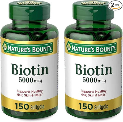 Nature's Bounty Biotin Softgels, 5000 mcg 150 ea 2)