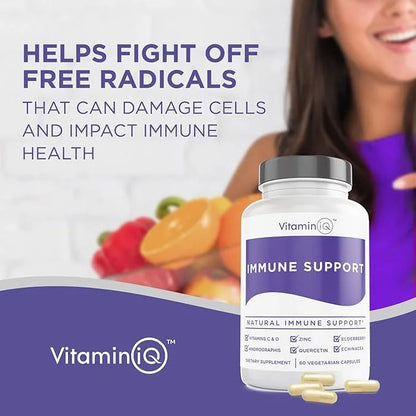 Immune Support Supplement with Vitamin C D3, Glutathione, (60ct) VitaminIQ