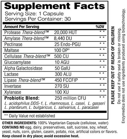 Enzymedica - Digest Basic + Probiotics, 30 Capsules