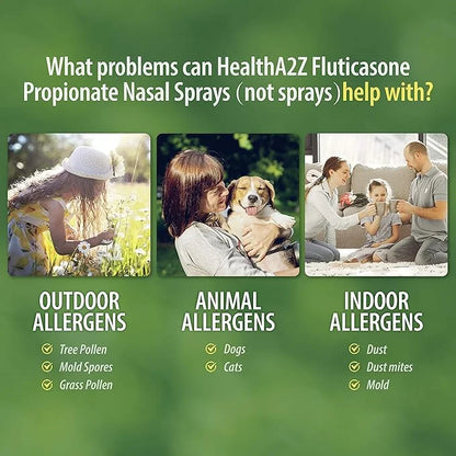 HealthA2Z® Fluticasone Propionate Nasal Sprays 24 Hour (2 Packs)