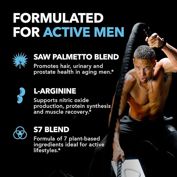 Saw Palmetto 500mg and L-Arginine 500 mg - Prostate Health and Nitric Oxide Supplements for Men - 60 Count - Urinary Funct...
