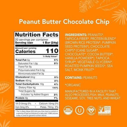 ALOHA Organic Plant Based Protein Bar MINIS |Peanut Butter Chocolate Chip | 20 Count, 24g Bars | Vegan, Low Sugar, Gluten ...