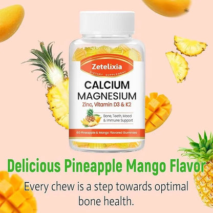 Sugar Free Calcium Gummies for Women D3 & K2, Calcium 60 Count