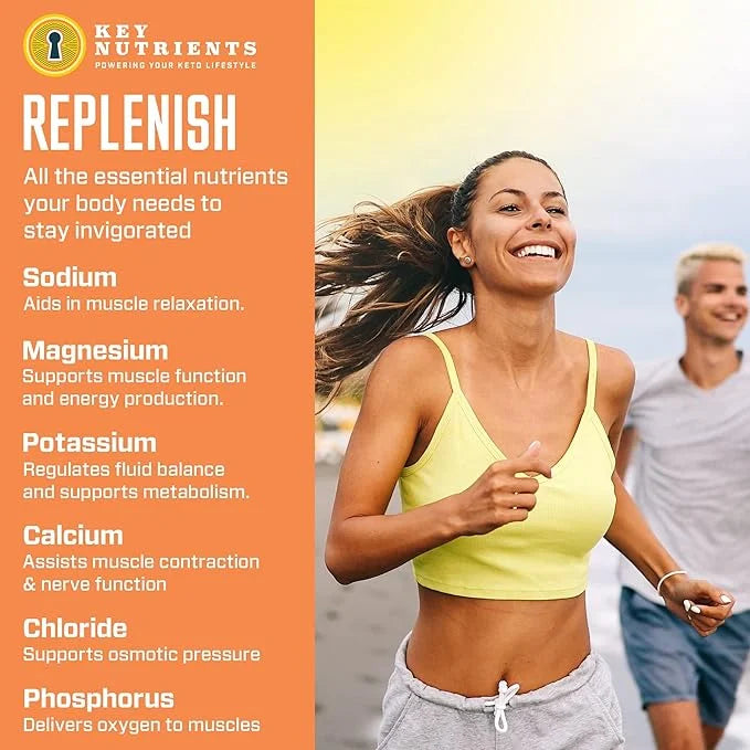 KEY NUTRIENTS Multivitamin Electrolytes Powder Packets - Tropical Peach Mango Post Workout and Recovery 40 Pack Hydration ...
