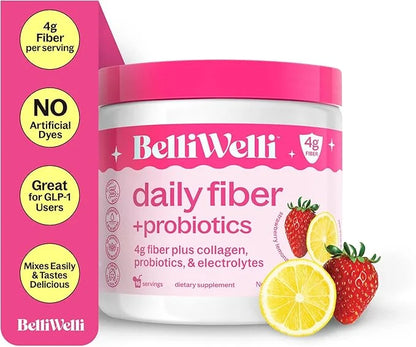 Daily Fiber Supplement Powder with Collagen, Probiotics & Electrolytes | Supports Digestive Health, Gut Balance & Debloati...