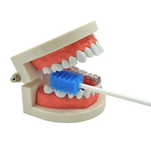 Oral Care Swabs Disposable- Blue 100 Counts - Product Image