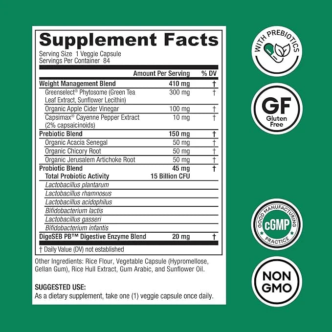 Physician's CHOICE Probiotics for Weight Management 6 Probiotic 84 ct