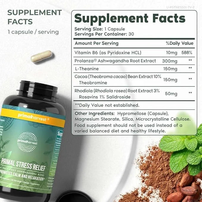 Primal Harvest Stress Relief Supplement 30 Capsules