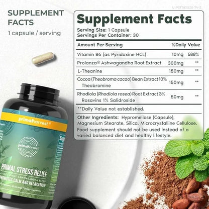Primal Harvest Stress Relief Supplement 30 Capsules