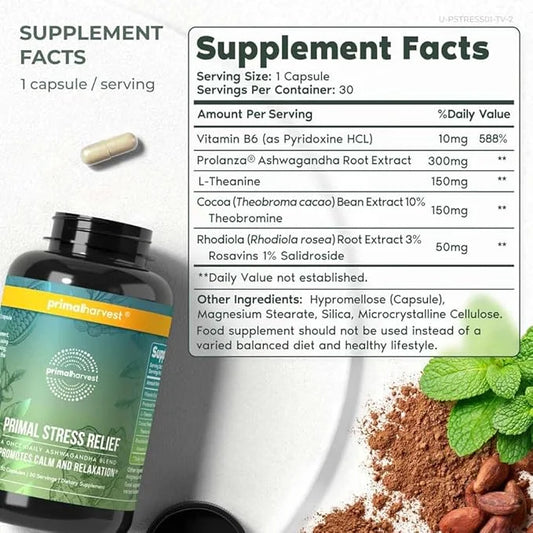 Primal Harvest Stress Relief Supplement 30 Capsules