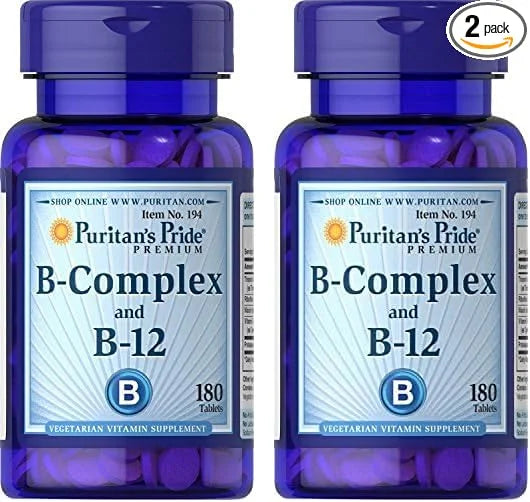 Puritan's Pride Vitamin B-Complex and Vitamin B-12, 180 180 Count 2)