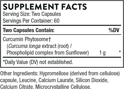THORNE Curcumin Phytosome 1000 mg (Meriva) 120 Capsules 60 Servings