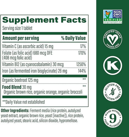MegaFood Blood Builder - Iron Supplement Clinically Shown to Increase Iron Levels without Side Effects - Iron Supplement f...