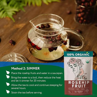 Rosehip Fruit Tea (Pack of 4) - Immune Support, Vitamin C from Food, Digestive Tea - For Kids & Adults - 4 LB - Product Image