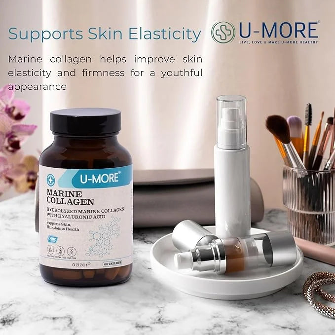 U-MORE Hydrolyzed Marine Collagen (Peptide) Supplement 60 Tablets