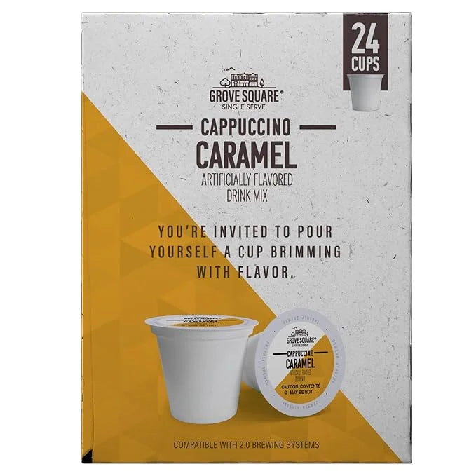 Grove Square Cappuccino Pods, Caramel, Single Serve (Pack of 24) - Product Image