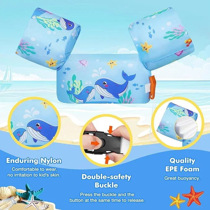 Moko Toddler Swim Vest for Kids, 20-50 lbs/22-66 lbs Clearance Swim Arm Band Cartoon Swimming Wings Pool Float Vests Sleev...