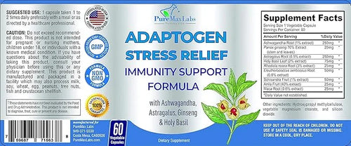 Adaptogen Stress Relief Immune Support Formula 60 Capsules
