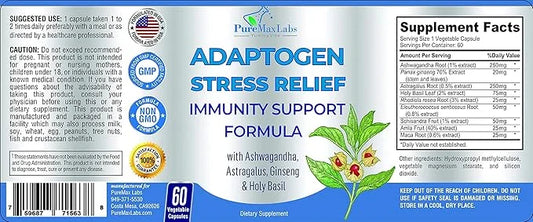Adaptogen Stress Relief Immune Support Formula 60 Capsules