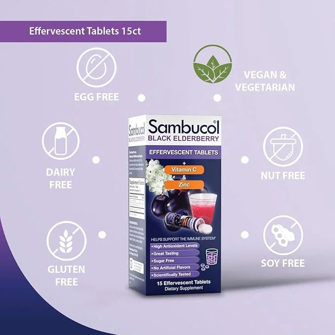 Sambucol Black Elderberry Tablets with Vitamin 15 Tablets