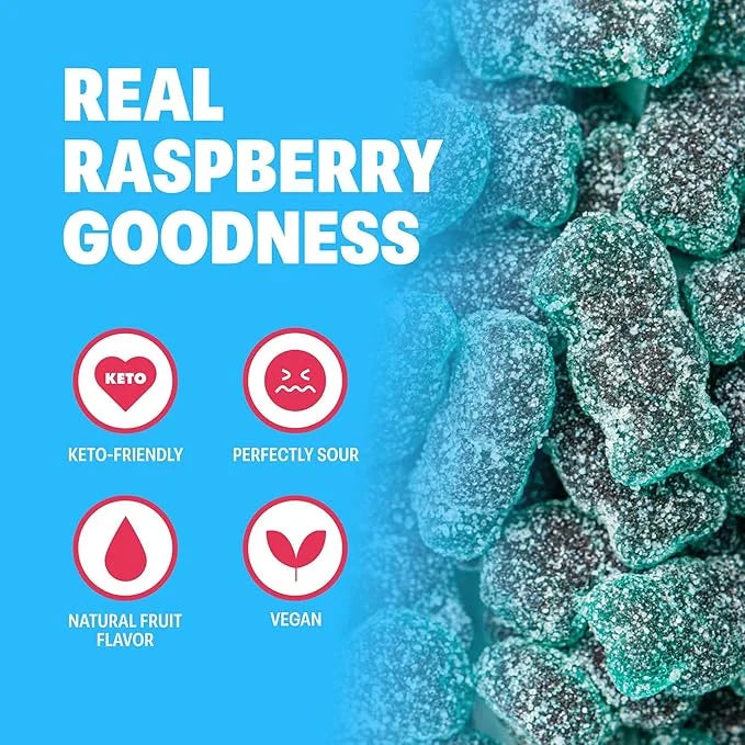 Shameless Snacks - Healthy Low Calorie Snacks, Low Carb Keto Gummies (Gluten Free Candy) - 6 Pack Sour Blue Raspberry - Pr...
