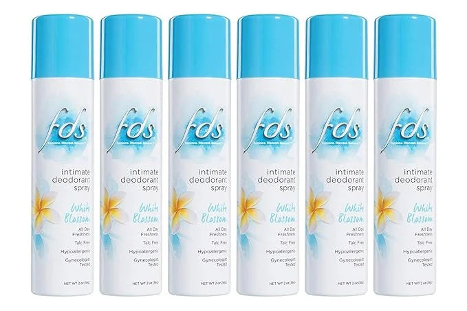 FDS Hypoallergenic Intimate Deodorant Spray, White 2 Ounce (6-Pack)