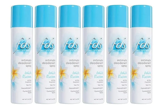 FDS Hypoallergenic Intimate Deodorant Spray, White 2 Ounce (6-Pack)