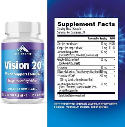 Zenith Labs Vision 20 Lutein & Zeaxanthin